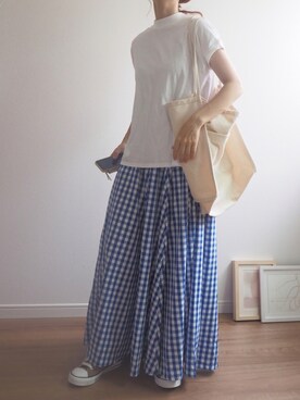 「Honeys（ハニーズ）のアイテム（トートバッグ）」を使った、❁ a i  ❁さん（レディース・158cm）の夏コーディネート