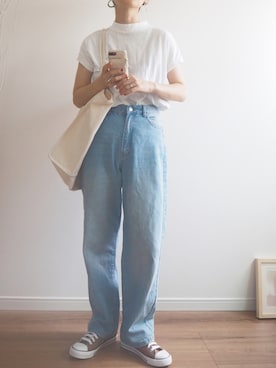 「Honeys（ハニーズ）のアイテム（トートバッグ）」を使った、❁ a i  ❁さん（レディース・158cm）の夏コーディネート