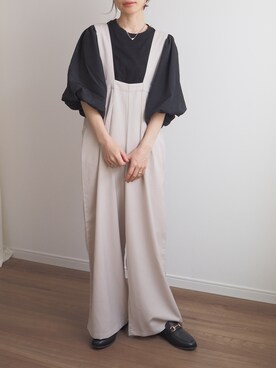 「select MOCA by son（セレクトモカバイソン）のアイテム（オールインワン・サロペット）」を使った、❁ a i  ❁さん（レディース・158cm）の春コーディネート