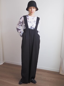 「select MOCA by son（セレクトモカバイソン）のアイテム（オールインワン・サロペット）」を使った、❁ a i  ❁さん（レディース・158cm）の春コーディネート