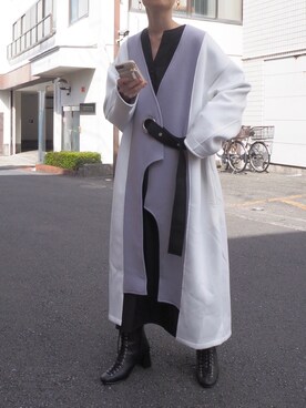 「deux amour（ドゥーザムール）のアイテム（その他アウター）」を使った、❁ a i  ❁さん（レディース・158cm）の秋コーディネート