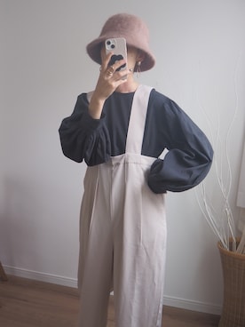 「select MOCA by son（セレクトモカバイソン）のアイテム（オールインワン・サロペット）」を使った、❁ a i  ❁さん（レディース・158cm）の秋コーディネート