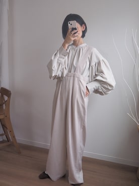「select MOCA by son（セレクトモカバイソン）のアイテム（オールインワン・サロペット）」を使った、❁ a i  ❁さん（レディース・158cm）の秋コーディネート
