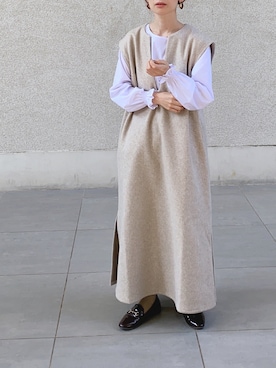 「アイテム（レインシューズ、ブラウン系）」を使った、❁ a i  ❁さん（レディース・158cm）の秋コーディネート