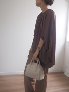 「Birthday room（バースデイルーム）のギャザーシアードルマントップス（シャツ/ブラウス）」を使った、❁ a i  ❁さん（レディース・158cm）の夏コーディネート