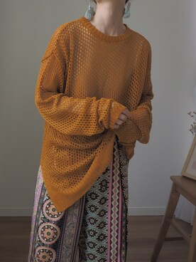 「CORNERS（コーナーズ）のCORNERS by KR　エスニックストライプワイドパンツ（その他パンツ）」を使った、❁ a i  ❁さん（レディース・158cm）の春コーディネート