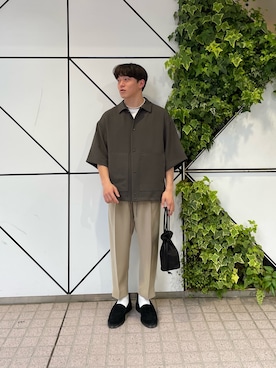 「PUBLIC TOKYO（パブリックトウキョウ）のアイテム（ブルゾン）」を使った、堀内優希さん（メンズ・165cm）の春コーディネート