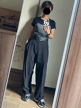 「アイテム（チューブトップ）」を使った、ゆんさん（レディース・153cm）の秋コーディネート