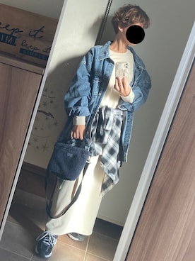 「DAISO（DAISO）のアイテム（バッグ）」を使った、ゆんさん（レディース・153cm）の冬コーディネート