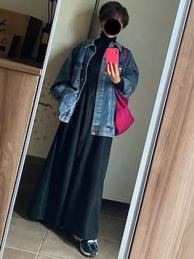 「アイテム（デニムジャケット）」を使った、ゆんさん（レディース・153cm）の秋コーディネート