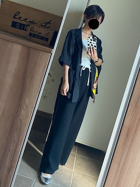 「スカーフ」｜「アイテム（ジャケット/アウター）」を使った、ゆんさん（レディース・153cm）の夏コーディネート