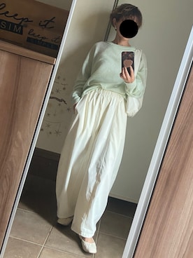 「Dark Angelのアイテム（その他パンツ、ホワイト系）」を使った、ゆんさん（レディース・153cm）の春コーディネート