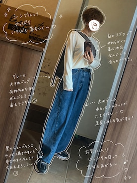 「しまむら（シマムラ）のアイテム（パンツ）」を使った、ゆんさん（レディース・153cm）の春コーディネート