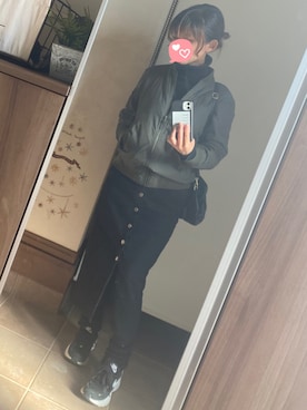 「UNIQLO（ユニクロ）のアイテム（MA-1）」を使った、ゆんさん（レディース・153cm）の冬コーディネート