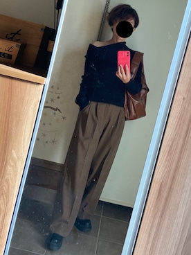 「アイテム（スラックス）」を使った、ゆんさん（レディース・153cm）の冬コーディネート