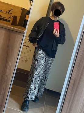 「アイテム（MA-1）」を使った、ゆんさん（レディース・153cm）の冬コーディネート