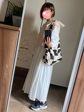 「coca（coca）（コカ）のアイテム（シャツワンピース）」を使った、ゆんさん（レディース・153cm）の春コーディネート
