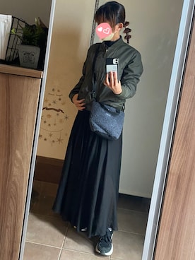 「UNIQLO（ユニクロ）のアイテム（MA-1）」を使った、ゆんさん（レディース・153cm）の秋コーディネート