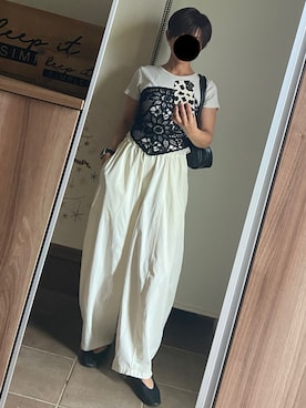 「アイテム（ボストンバッグ）」を使った、ゆんさん（レディース・153cm）の夏コーディネート