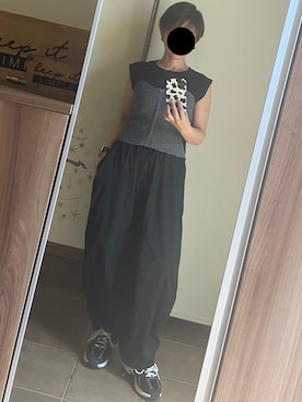 「アイテム（チューブトップ）」を使った、ゆんさん（レディース・153cm）の秋コーディネート