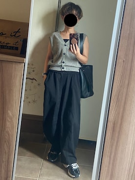 「しまむら（シマムラ）のアイテム（ベスト、グレー系）」を使った、ゆんさん（レディース・153cm）の秋コーディネート
