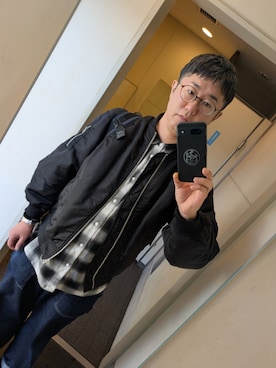 「アイテム（MA-1）」を使った、kaimokuさん（メンズ・175cm）の秋コーディネート