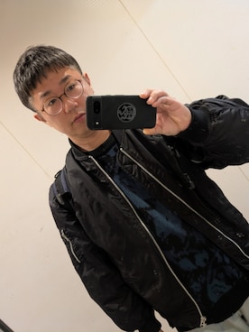 「アイテム（MA-1）」を使った、kaimokuさん（メンズ・175cm）の秋コーディネート