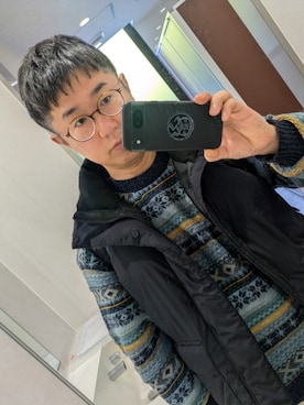 「アイテム（ダウンベスト）」を使った、kaimokuさん（メンズ・175cm）の冬コーディネート