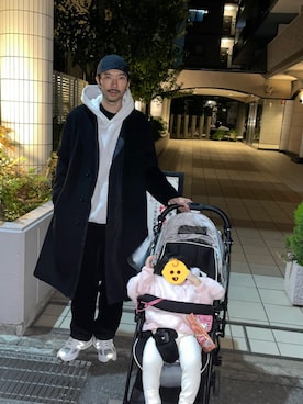 「JIL SANDER（ジルサンダー）のアイテム（チェスターコート）」を使った、紘士さん（メンズ・180cm）の秋コーディネート
