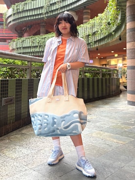 「LACOSTE（ラコステ）のアイテム」を使った、miontaniguchiさん（レディース・155cm）の夏コーディネート