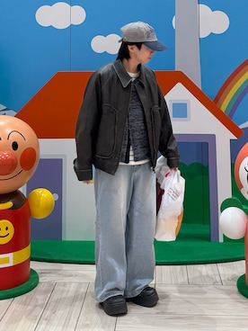 「AAKAM（アーカム）のアイテム」を使った、マーさん（メンズ・156cm）の春コーディネート