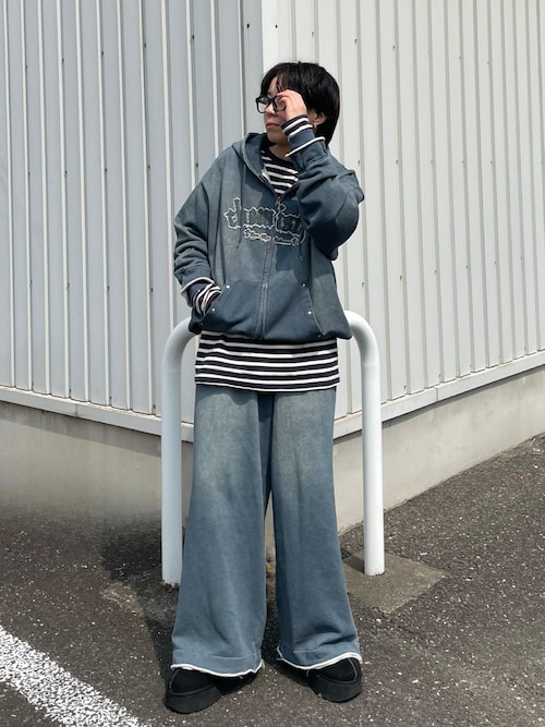 セール】【26SS】デニムプリント加工スウェットパンツ（スウェット