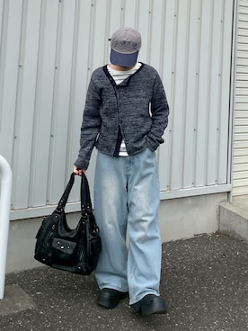 「AAKAM（アーカム）のアイテム」を使った、マーさん（メンズ・156cm）の春コーディネート