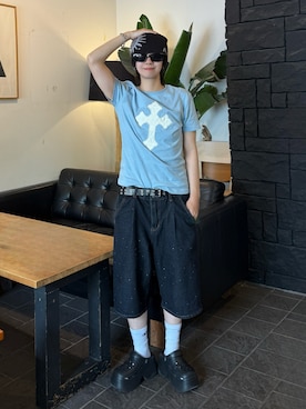 「AAKAM（アーカム）のアイテム」を使った、マーさん（メンズ・156cm）の夏コーディネート
