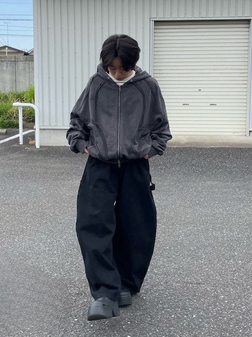 セール】Overdyed Double Zip-up Parker/オーバーダイダブルジップ