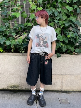 「sedacle（セダクル）のアイテム（デニムパンツ、ブルー系）」を使った、マー　ﾎﾞｰｲｯｼｭさん（メンズ・156cm）の夏コーディネート