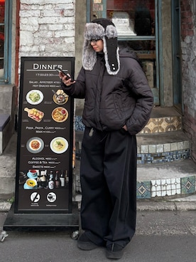 「Lace Ladies（レースレディース）のアイテム」を使った、マーさん（メンズ・156cm）の冬コーディネート