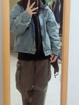 「アイテム（ジャケット/アウター）」を使った、rinnakaneさん（レディース・160cm・10代）の冬コーディネート