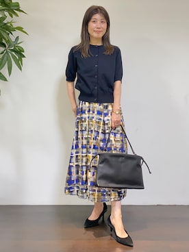 「UNTITLED（アンタイトル）のアイテム（スカート）」を使った、tomoさん（レディース・155cm）の秋コーディネート