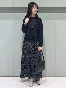 「アイテム（ノーカラーコート）」を使った、makiさん（レディース・154cm）の春コーディネート