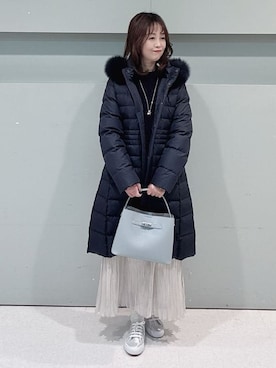 「SUPERGA（スペルガ）のアイテム」を使った、makiさん（レディース・154cm）の冬コーディネート