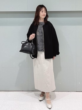 「UNTITLED（アンタイトル）のアイテム（ブルゾン）」を使った、makiさん（レディース・154cm）の冬コーディネート