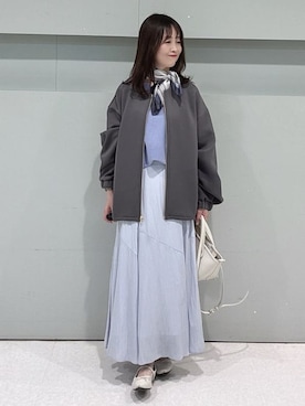 「UNTITLED（アンタイトル）のアイテム（ブルゾン）」を使った、makiさん（レディース・154cm）の春コーディネート