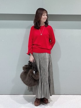 「SUPERGA（スペルガ）のアイテム」を使った、makiさん（レディース・154cm）の冬コーディネート