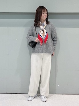 「SUPERGA（スペルガ）のアイテム」を使った、makiさん（レディース・154cm）の冬コーディネート