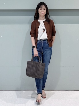「Healthy denim（ヘルシーデニム）のアイテム（デニムパンツ）」を使った、makiさん（レディース・154cm）の夏コーディネート