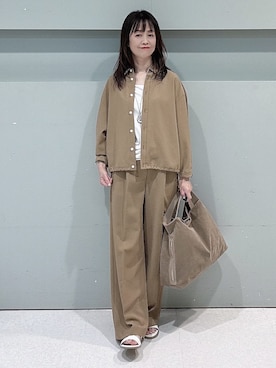 「UNTITLED（アンタイトル）のコットンキャミソール（タンクトップ、ホワイト系）」を使った、makiさん（レディース・154cm）の夏コーディネート