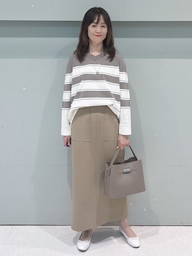 「UNTITLED（アンタイトル）のアイテム（スカート）」を使った、makiさん（レディース・154cm）の秋コーディネート