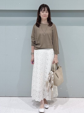 「UNTITLED（アンタイトル）のアイテム（スカート）」を使った、makiさん（レディース・154cm）の秋コーディネート