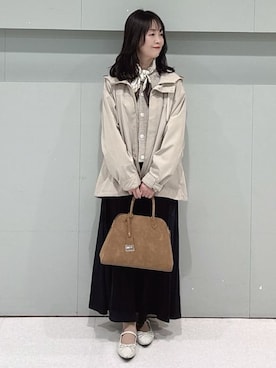 「UNTITLED（アンタイトル）のアイテム（ブルゾン）」を使った、makiさん（レディース・154cm）の春コーディネート